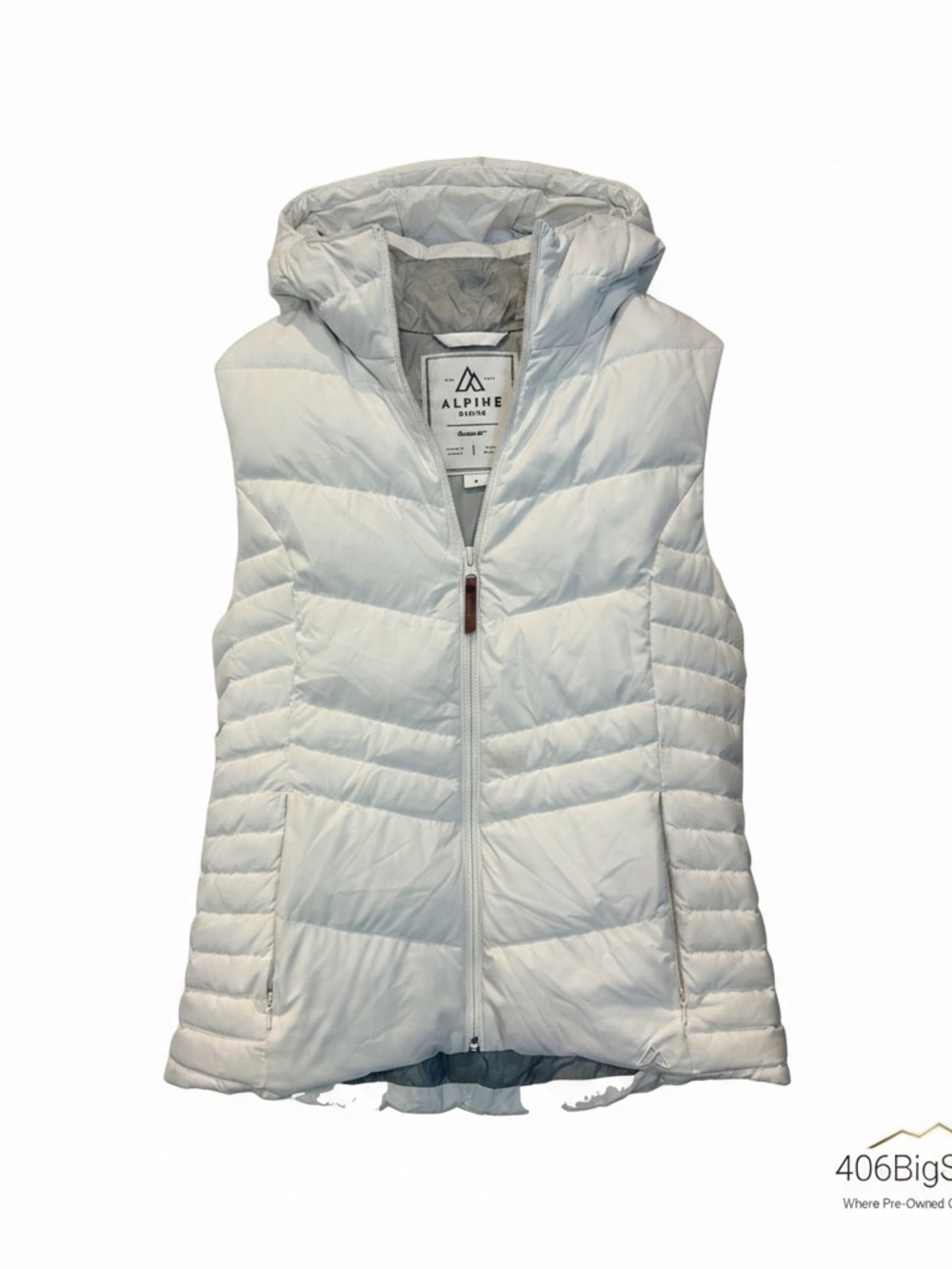 Alpine Design Women’s White Hooded Quilted Packable Vest